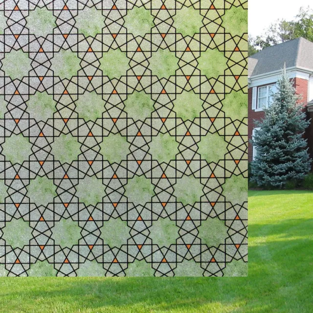 Window Film 3D Textured Frosted Vinyl PVC Glass Decorative Privacy Paper Hexagon