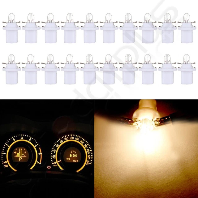 20X Warm White B8.5D Halogen Bulb Instrument Dashboard Cluster Panel Gauge Light