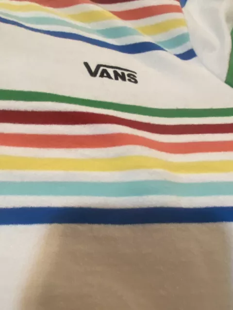 VANS Size Small Rainbow Color Stripe Sweatshirt Skateboard Y2K