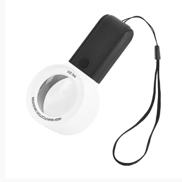 Hand Held Zoomer Magnifier 30X Reading Magnifying Glass With 3LED 1UV Lamp Loupe