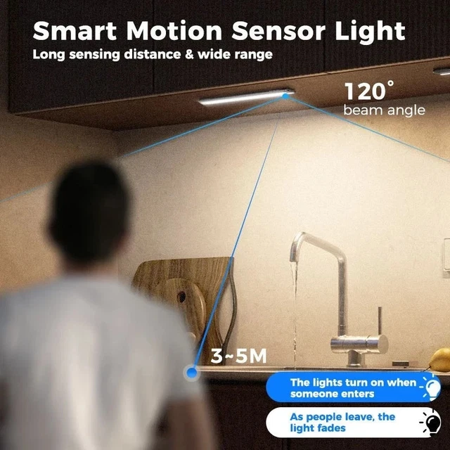Usb Rechargeable Mini Led Light 2X LED MOTION Sensor Light 5CCT USB-C Rechargeable PIR Night Magnet ...