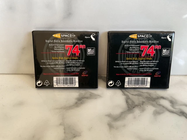 HI SPACE MINI Disc MD RECORDABLE 74 MINUTES x 2 Brand New & Sealed 74 ...