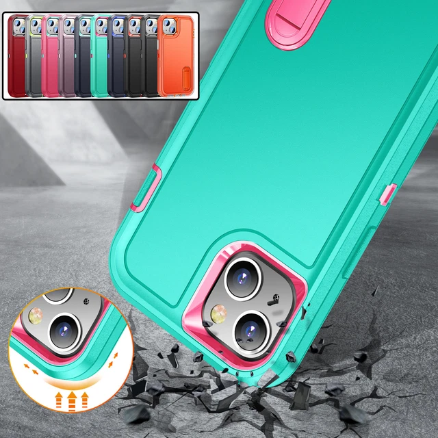 For iPhone 14 Pro Max 13 12 11 Pro Protective Armor Rubber Case Stand Back Cover