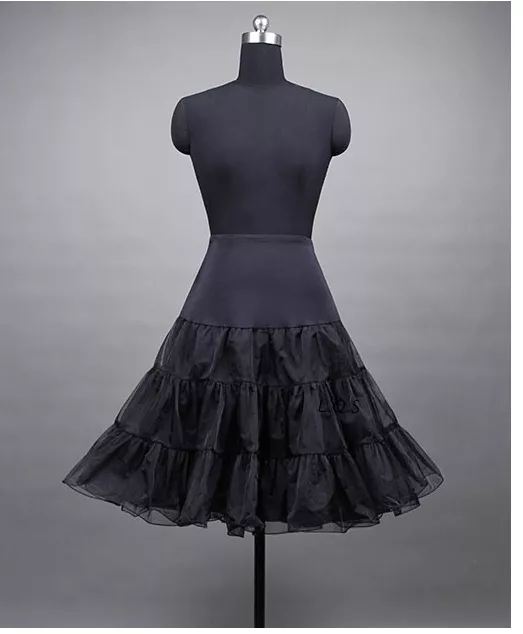 50er 60er Jahre Petticoat Tüllrock Dirndl Rock Unterrock Fasching Schwarz 65cm