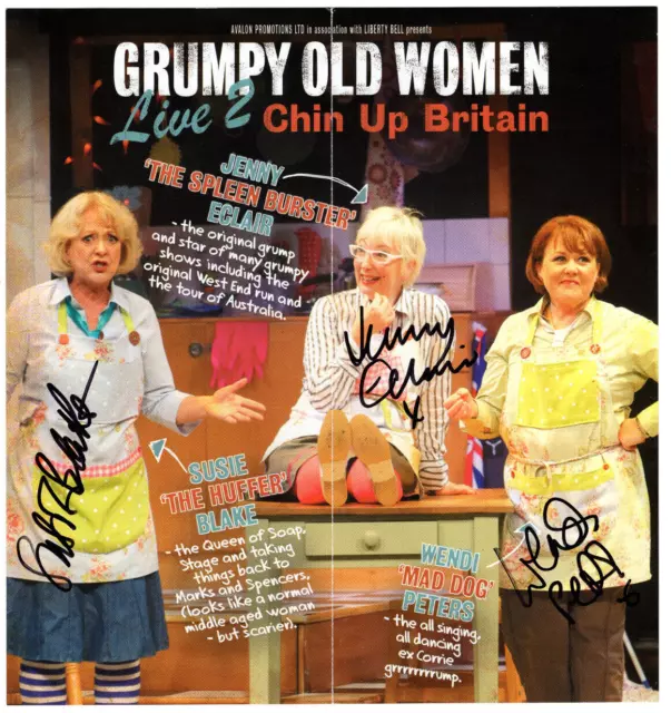 GRUMPY OLD WOMEN Signed Theatre Flyer Autographed In-Person Susie Blake + 2 More