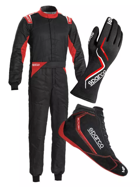 Sparco Go Karting Rennanzug mit kostenlosen Schuhen & Handschuhen digital bedruckt Level 2