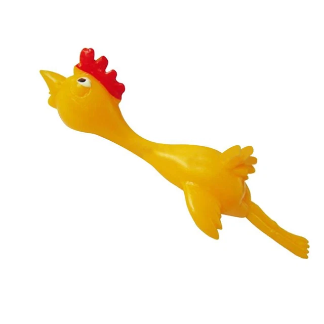 11.5cm Novelty Joke Finger Toys Stretchy Flying Laugh Turkey Sticky Chicken FS2#