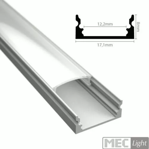 Aluminio Perfil Barra "Aufbau-Sl" en Blanco para LED Tira + Klick Cubierta