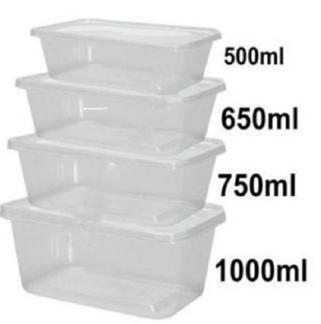 FOOD CONTAINERS PLASTIC Takeaway Microwave Freezer Safe Storage Boxes