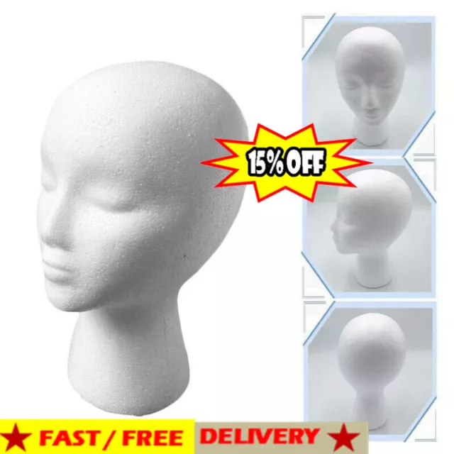 Polystyrene Unisex Foam Mannequin Head Display Model Dummy Female Wigs Stand Hot