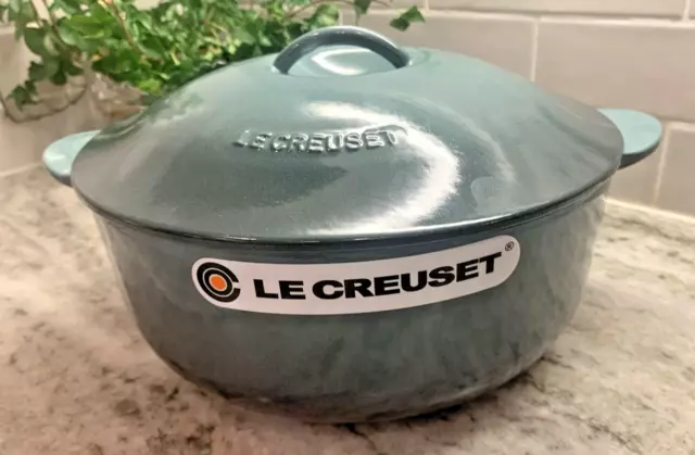 Le Creuset Legumier Dutch Oven Cast Iron Legumier Ombre Green #24 SUPER RARE EUC