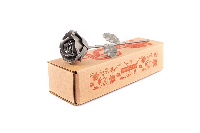 Eternal Wrought Iron Rose - Hand Forged (Grey)