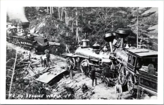 RPPC Train Wreck, Vermont - Montpelier & Wells River Railroad Head On - Repro