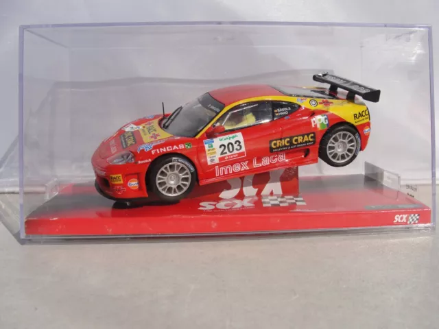 Scx Ferrari 360 Gtc Red/Yellow #203  63510  1:32 Slot New Old Stock Boxed