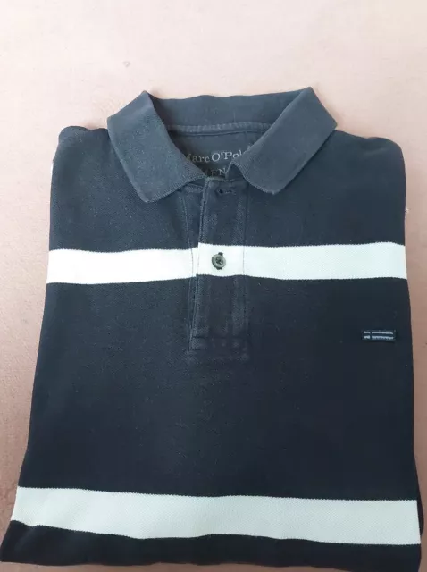 Poloshirt Langarm MARC O POLO Gr.M Blau Weiß Gestreift Maritim Baumwolle