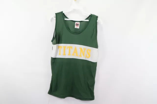 Vtg 90s Womens Large Silky Nylon Color Block Cross Country Track Singlet Jersey