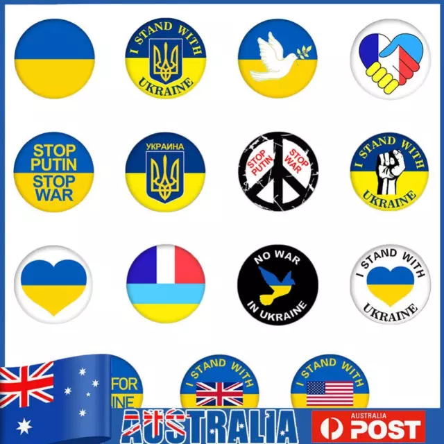 Ukrainian Tinplate Flag Badge National Emblem Brooch Peace Flag Armband