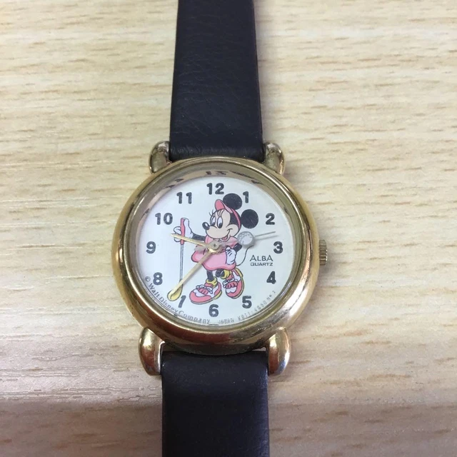 SEIKO ALBA Alba Minnie Mouse V811-0550 Working Free Shipping