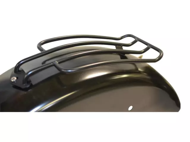 Motherwell Motorcycle Solo Luggage Rack Gloss Black For 16-17 FXDLS - 7 Inch