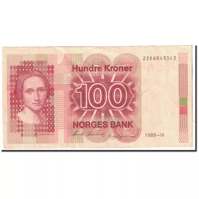 [#121101] Geldschein, Norwegen, 100 Kroner, 1988, Undated, KM:43d, SS+