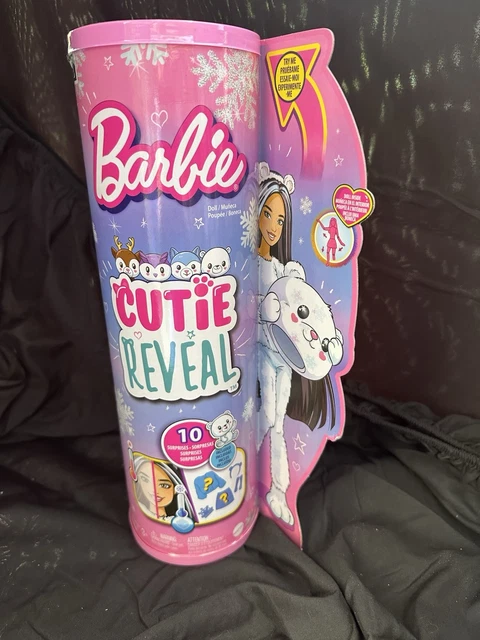 BARBIE CUTIE REVEAL POLAR BEAR SNOWFLAKE Sparkle Doll with 10