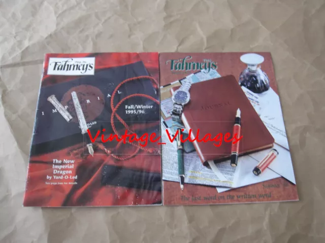 Vintage Lot of 2 The Fahrneys Pen Catalogs (1995/96, 1998)