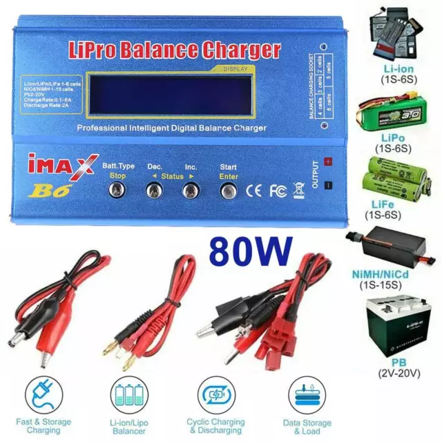 IMAX B6 LCD-Bildschirm Digital RC Lipo NiMh Akku Balance Ladegerät Lader Charger