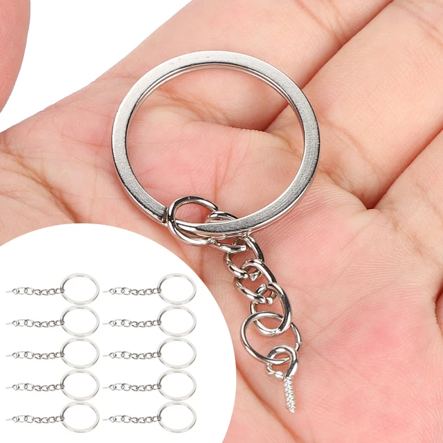 10Pcs Keyring Finger Splint Little Parts Multifunctional Round Flat Keyring