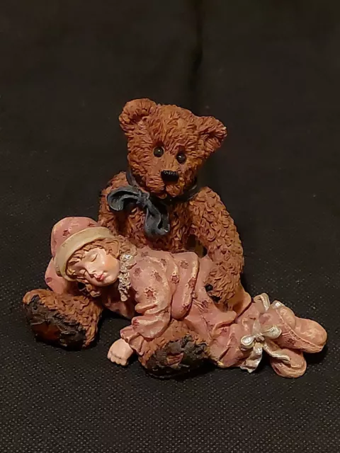 Boyds Bears Dollstone - Shelby...Asleep in Teddy's Arms - #3527 - 9E
