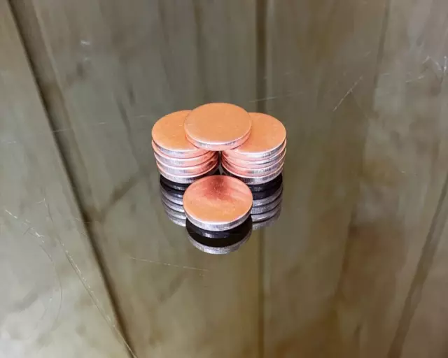 Copper Disk Circle Blanks 3/4" Diameter 1/8'' Thick 10 Pieces Disc Discs Disks