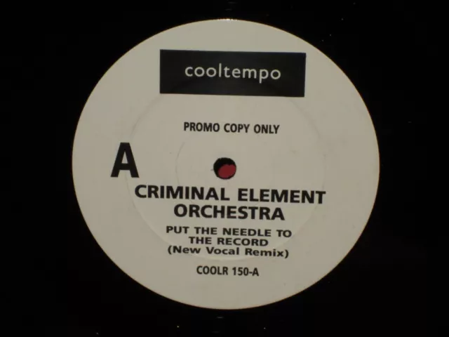 Criminal Element Orchestra – Put The Needle To The Record 12" Vinyl Promo VG+