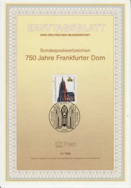 Deutschland Frankfurter Dom ETB Mi 1434, Bonn 10.08.89