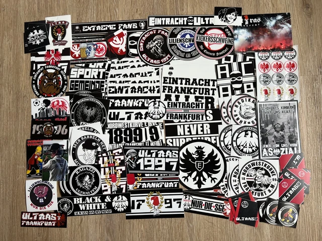 100 AUFKLEBER MIX Eintracht Frankfurt Sammlungsauflösung SGE Ultras