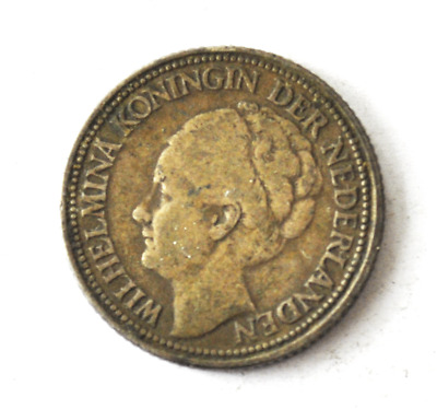 1939 Netherlands 25 Twenty Five Cents KM# 164 Silver Coin