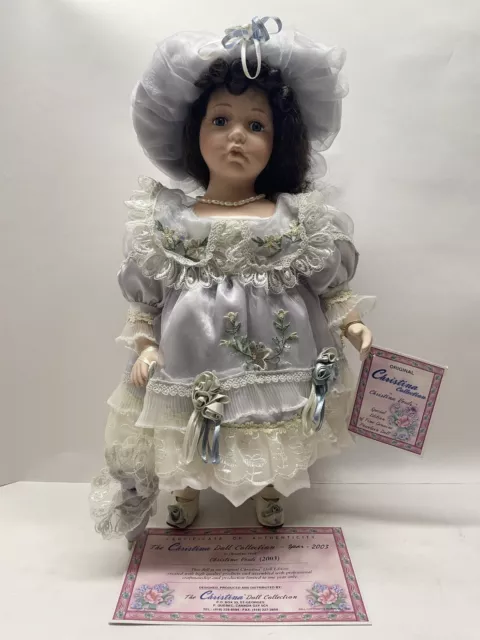 Sad face Porcelain doll Christina Collection by Christina Verdi with certificate