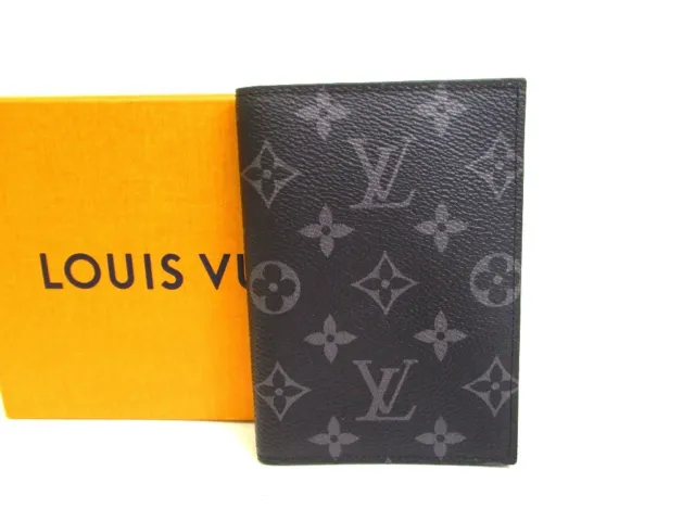 Auth LOUIS VUITTON Monogram Eclipse Leather Passport Holder ID Holders #a128