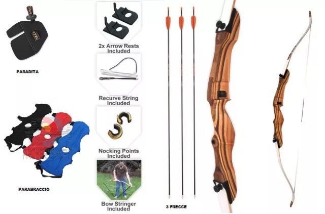 Set Arco scuola beginner per principianti con accessori e frecce UOMO SINISTRO