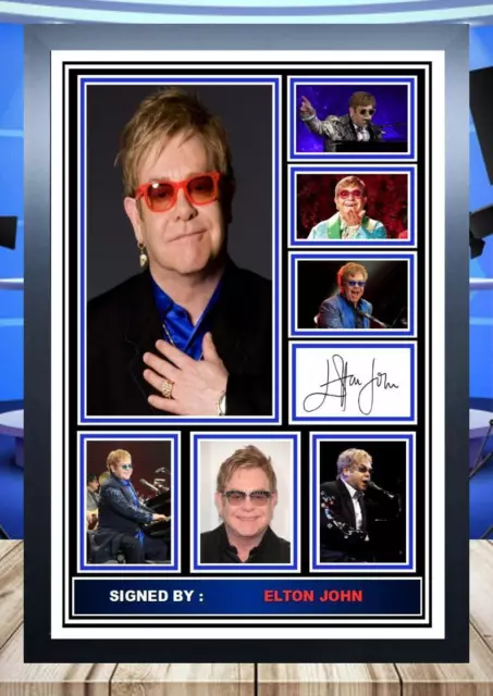 (416) elton john music legend signed unframed/framed photograph (reprint) @@@@@