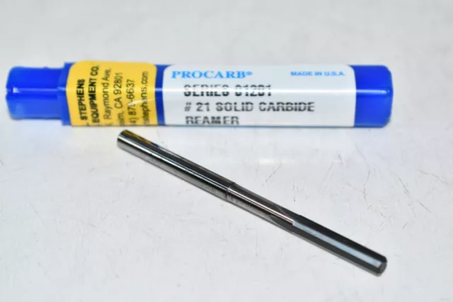 NEW Procarb Series: 01201 #21 Solid Carbide Reamer USA