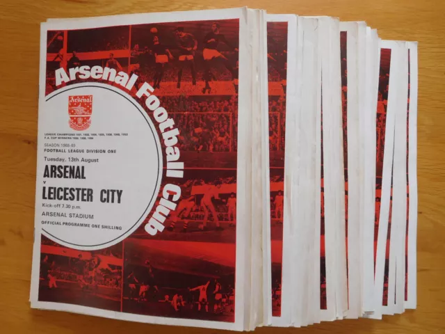 Arsenal Home Programmes 1968/69 - Select from the drop down menu