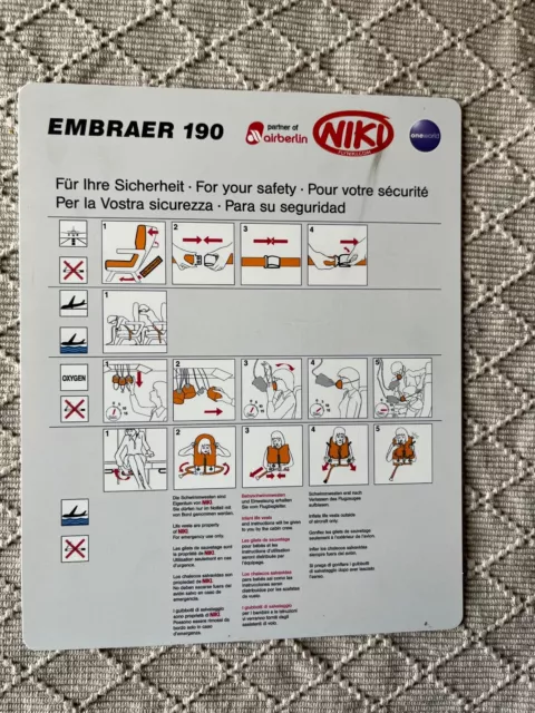 NIKI - EMBRAER 190- Safety Card