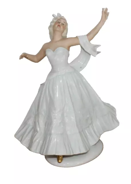 Schaubach Kunst Tänzerin Porzellan Figur Modell 1519 Frau im Abendkleid