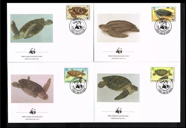 [NH118] - 1983 - Anguilla FDC Mi. 541-544 - WWF Fauna & Animals - Sea Turtles