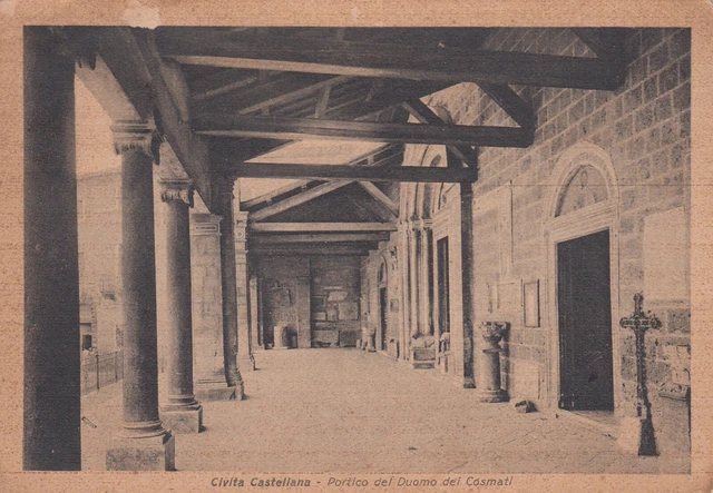 1939 Civita Castellana Portico del Duomo dei Cosmati cartolina Viterbo