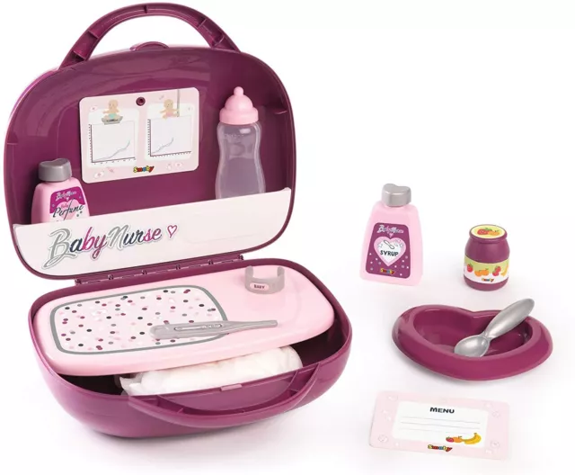 Accessoire poupée Smoby Baby Nurse 3 en 1 lit valise et Chaise haute