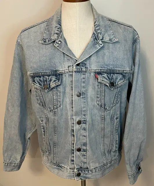 Vintage 90's Levi’s Denim Stonewash Trucker Coat Jean Jacket 70503-04 Size 2XL