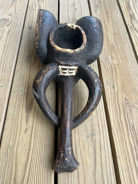 African Folk Art Ceremonial Tribal Babanki Elephant Mask Cameroon MCM Decor 5
