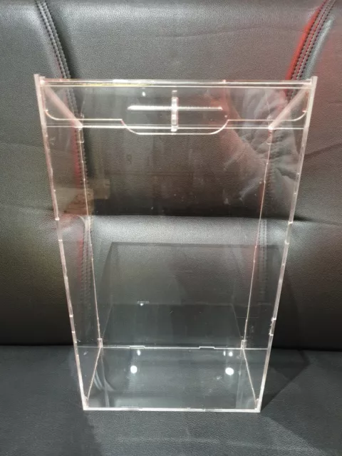 LARGE* Lockable Donation Box-Ballot Box-Suggestion Box-Tips-FB Acrylic Slide Top 3