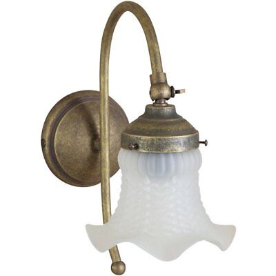 Applique lampada in ottone liberty snodabile con vetro