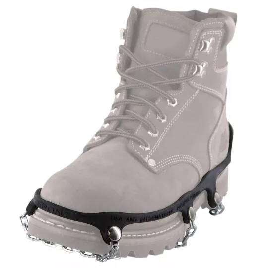 Empuñadura de diamante Ice-Trekkers talla L/grande sobre zapato cadenas de acero tracción hielo/nieve 3